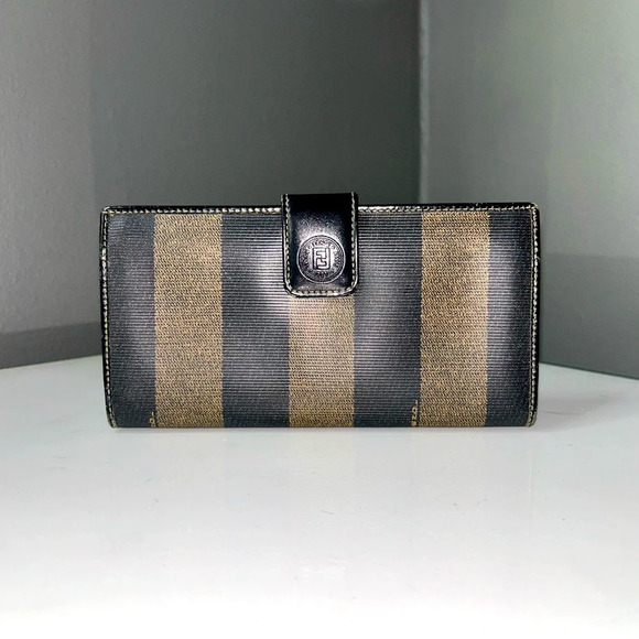 Fendi Vintage Pequin Stripe Continental Wallet 3511-30806-068